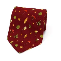 イヴサンローラン シルク ネクタイ 植物柄 中古 Bランク YVES SAINT LAURENT メンズ ビジネスのサムネイル