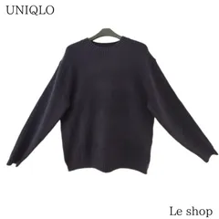 UNIQLO ユニクロ 長袖ニット スフレヤーンクルーネックセーター ネイビー XLサイズ メンズ 中古