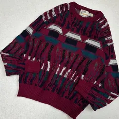 【希少】80年代　80's USA製　towne by London fog ロンドンフォグ　総柄　クレイジーパターン　マルチカラー　3dニットテイスト　ビンテージ　レトロ　古着　菅田将暉