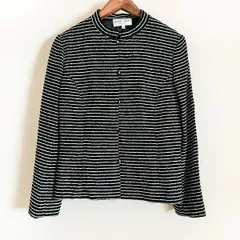 #anc ハナエモリ HANAEMORI ジャケット 38 黒 白 ボーダー スタンドカラー レディース [877525]のサムネイル