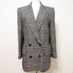 美品✨ROPE ロペ 千鳥格子柄 ダブルテーラードジャケット シルク混 Y2K 