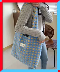 新品 ボア トートバッグ チェック柄 大容量 A4対応 柔らかい 手提げbag 人気 折り畳みバッグ レディース 【送料無料】