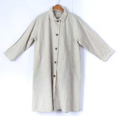 サマンサモスモス ステンカラーコート ストライプ リネン混 アウター M相当 レディース Fサイズ ベージュ SM2 【中古】