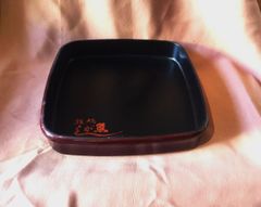 中古【寿司桶】角型木目調デザイン《3～4人前/一辺9寸》（プラスチック製）