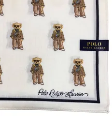 ポロ ラルフローレン ハンカチ スカーフ ランチマット 　ホワイト　チェック　ポロベア　ベア　大判ハンカチ　くま 綿 ブランド 白 POLO RALPH LAUREN レディース　メンズ 20代 30代 40代 50代 60代 70代 プレゼント ギフト おし