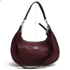 コーチ／COACH バッグ ハンドバッグ 鞄 トートバッグ レディース 女性 女性用 レザー 革 本革 レッド ブラウン 赤 茶  F38250 Harley East/west Hobo In Pebble Leather ハーレー EW ホーボー 三日月型