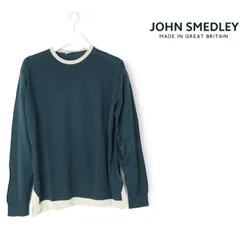 新品 JOHN SMEDLEY ジョンスメドレー バイカラー長袖 コットンニットプルオーバー S4755 イギリス製 M -985