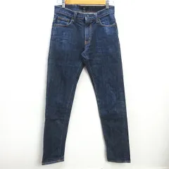 G■ユニクロ/UNIQLO＋Jセルビッジスリムフィットストレートジーンズ/321-446518【29】紺/men's/57【中古】■