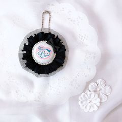 ハンドメイド　両面マタニティマーク　チュールロゼット　ブラックxブラック　完成品
