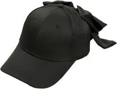 Haberry(ハベリィ) キャップ バック リボン 帽子 野球 無地 cap 日除け 日焼け防止 レディース(ブラック,  Free Size)