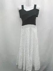 ◇ ⊂ ロイヤルパーティ カシュクールドッキングドット オフショルダー ロング ワンピース サイズF ホワイト レディース E  【1507030005283】