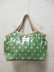 Cath Kidston キャスキッドソン トートバッグ ハンドバッグ ドット柄 水玉 グリーン ベージュ