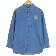 古着 ディッキーズ Dickies 長袖 ボタンダウンデニムシャツ メンズL相当/eaa502214