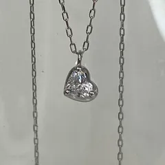 pt900 pt850 天然ハートダイヤモンド 0.14ct ネックレス 鑑別カード付き