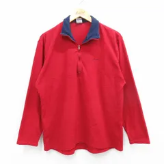 L/古着 パタゴニア patagonia 長袖 ハーフジップ フリース ジャケット メンズ 90s キャプリーン 赤 レッド 25oct15 中古 アウター