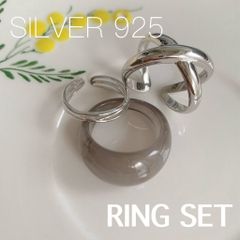 リング シルバー 925 レディース  3個 セット 新品未使用  匿名配送 アクセサリー おしゃれ 人気 おすすめ かっこいい カジュアル シルバーリング レディースリング アクリルリング  silver925