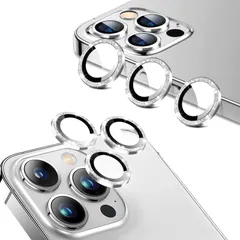 【6枚】FAZHAN iPhone 14 Pro/iPhone 14 ProMax カメラ レンズ保護フィルム iPhone 14 Pro/iPhone 14 ProMax カメラフィルム ガイド枠付き 9H硬度旭硝子素材 強化ガラス+アルミリング 二重保護