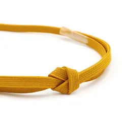 帯締め 三分紐 草木染 角朝組 黄金色 山吹色 クラフト加工糸 平組 正絹 新品 未使用 並尺 色無地 小紋 おしゃれ着 カジュアル  No.10-6504
