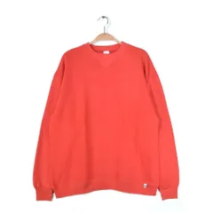 80s ラッセル USA製 ヴィンテージスウェット トレーナー 赤 レッド 無地 前V ガゼット RUSSELL ATHLETIC メンズXL相当 古着 @CF0864
