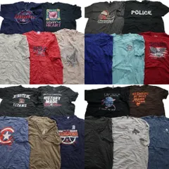 古着卸 まとめ売り カラーmix プリント 半袖Tシャツ 20枚セット (メンズ 2XL ) ナイキ チームロゴ マーベル 星条旗 イーグル 古着 NA0815