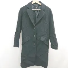 ■ ⊇ FRAMeWORK フレームワーク 防寒性良好 長袖 ウールロングコート サイズ38 ブラック系 レディース E  【1507280004227】