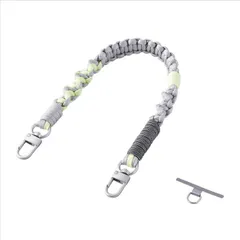 エレコム スマホストラップ 編みロープタイプ ハンドストラップ 手首 落下防止 ストラップホルダーシート付き iPhone/Android対応 携帯ストラップ グレー P-STHKNGY 【５営業日以内発送】 【定形外郵便にて発送】