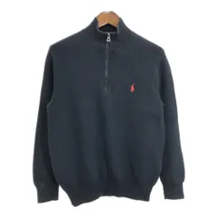 Polo by Ralph Lauren ポロ ラルフローレン ハーフジップ コットンセーター ブラック (メンズ M) 中古 古着 T0672
