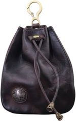 PLEAVIT Leather Coin Purse/Coin Case for Men, Drawstring Pouch with Carabiner
