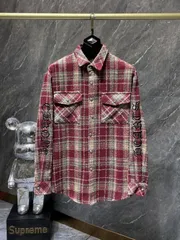 【本日限定特価】Chrome Hearts メンズ シャツ フルクロス 刺繍 レトロレッド/レトロブルー S-XL [本日特価|新品未使用品]