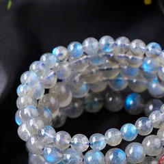 【幸運・恋愛・癒し】7mm/8mm  グレームーンストーン 月長石 シングルサークル ブレスレット 天然石 パワーストーン 数珠 女性 浄化 プレゼント