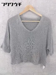 ◇ URBAN RESEARCH Sonny Label サニーレーベル コットン ニット 七分袖 Vネック セーター FREE グレー レディース 【中古】 【1002800538737】