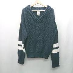 ◇ ⊇ Kastane カスタネ 綿 ボーダー柄 長袖 ニット サイズF ネイビー レディース E  【1501230019439】