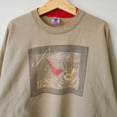 ジャージーズ JERZEES プリント スウェット トレーナー アニマル ベージュ XLサイズ 古着【UR-0609】