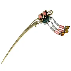 【人気商品】大人 アンティーク 人気 折れない 留袖 浴衣 花魁 天然石 普段使い 簪 金属 セット かんざし (⑥) Kaka&lotus