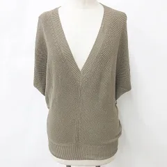ヒューゴボス HUGO BOSS ニット 半袖 Vネック 茶 ブラウン XSのサムネイル