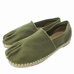 メゾンマルジェラ 22 Maison Margiela 22 Tabi COTTON ESPADRILLES タビ エスパドリーユ スリッポン シューズ キャンバス 足袋 緑 グリーンカーキ 43 約27cm ■GY17 0608 ☆AA★のサムネイル
