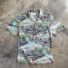 古着 7DIAMONS 7ダイヤモンド総柄シャツ アロハシャツ　オールド アメカジ メンズ レディース ビンテージ 商品番号051