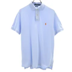 POLO RALPH LAUREN ポロラルフローレン 半袖 カスタムフィット ポロシャツ M ブルーパープル 鹿の子 メンズ 古着