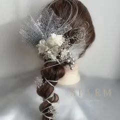 【専用】成人式/卒業式/ブライダル/和装/ウェディング 振袖　袴 水引 シルバー 銀  髪飾り ヘッドドレス  銀箔　紐　319