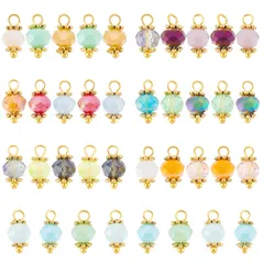 【迅速発送】PandaHall 140個セット ガラスビーズ チャーム コネクタパーツ 7色 カラフル 切り面 カットビーズ ピアス イヤリングパーツ ジュエリー作り ネックレス ブレスレット アクセサリーパーツ 手芸 DIY用品 12×5.5mm