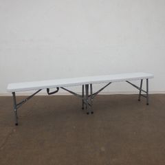 【送料無料！】 ダイニングベンチ ホワイト 折りたたみホワイトベンチ 180cm