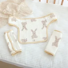 ☆ ウサギ ☆ ベビー 抱っこ紐 よだれカバー ysbabyg5242 抱っこひも よだれカバー よだれパッド 抱っこ紐 カバー サッキングパッド おんぶ紐 リバーシブル 綿 コットン ガーゼ スナップボタン 着脱 簡単 汚れ防止 ベビー 赤ちゃん ベビーカー
