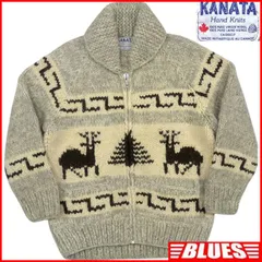 カウチン セーター kanata ニット XL カナダ製 カナタ グレー 鹿 トナカイ ハンドニット ウール カウチンセーターサイズXL一覧←SEULB屋着古← HN2314
