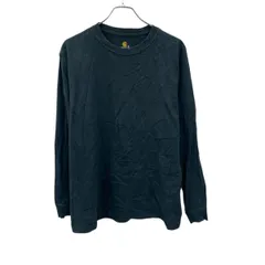 carhartt 長袖 プリントTシャツ M ブラック プルオーバー 袖プリント 無地 ストリート カーハート 古着卸 アメリカ仕入 a705-5530
