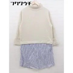 ◇ CIAOPANIC TYPY 切替 ハイネック ストライプ 長袖 膝下丈 ワンピース サイズ ONE アイボリー マルチ レディース  【中古】 【1106180000768】