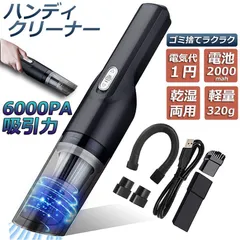 ハンディクリーナー 車用掃除機 コードレス 車 強力 カークリーナー 充電式 ハンディ掃除機 車載 120W 6000pa 超軽量 乾湿掃除機 乾湿両用クリーナー USB充電式 宅内 小型車両対応