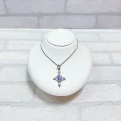 ネックレス　silver　シルバー　マリア像　ブルー　ラウンド　アンティーク　ヴィンテージ　EL-0711