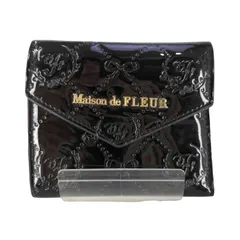 Maison de FLEUR メゾンドフルール2つ折り財布ブラック メゾン ド フルール Maison de FLEUR キルトFウォレット