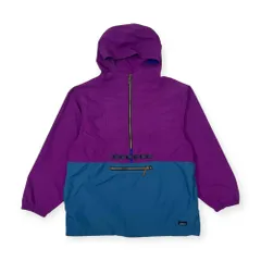 80s 90s L.L.Bean エルエルビーン ナイロン アノラックパーカー プルオーバーシャツ L/パープル×ブルー KIDS ビンテージ