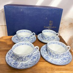 ロイヤルドルトン　SHALIMAR（シャリマー）カップ＆ソーサー　箱付き　4客セット　未使用品　定価22000円　英国　イギリス